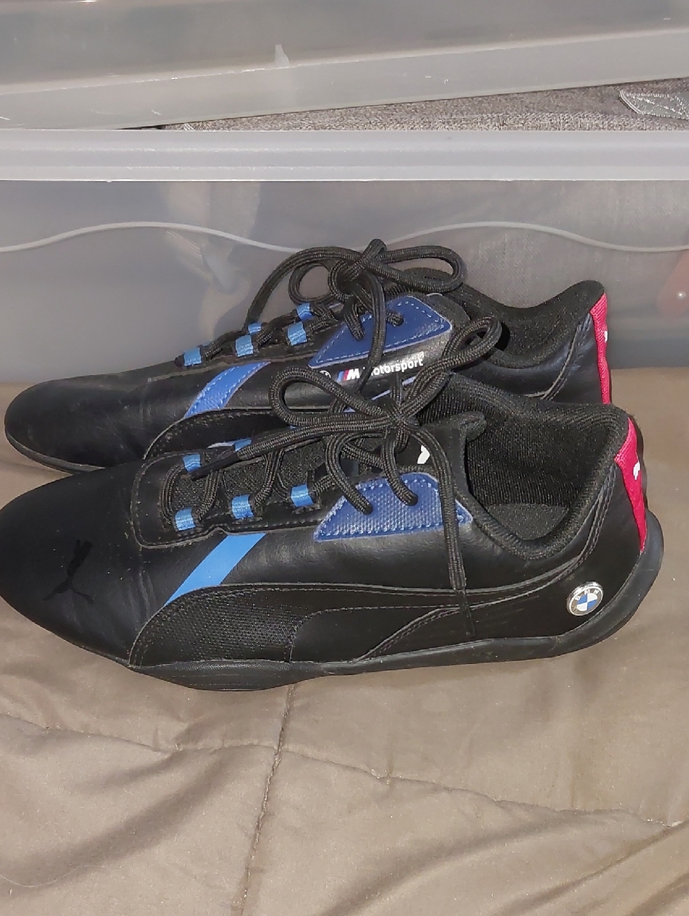 Puma BMW Motorsport Black with Blue and Red Accents Sneakers